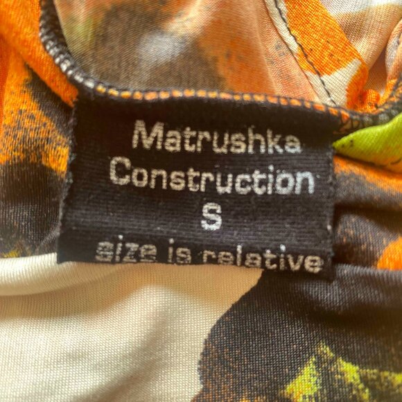 Matrushka Orange Flower Dress SMALL - Picture 3 of 3